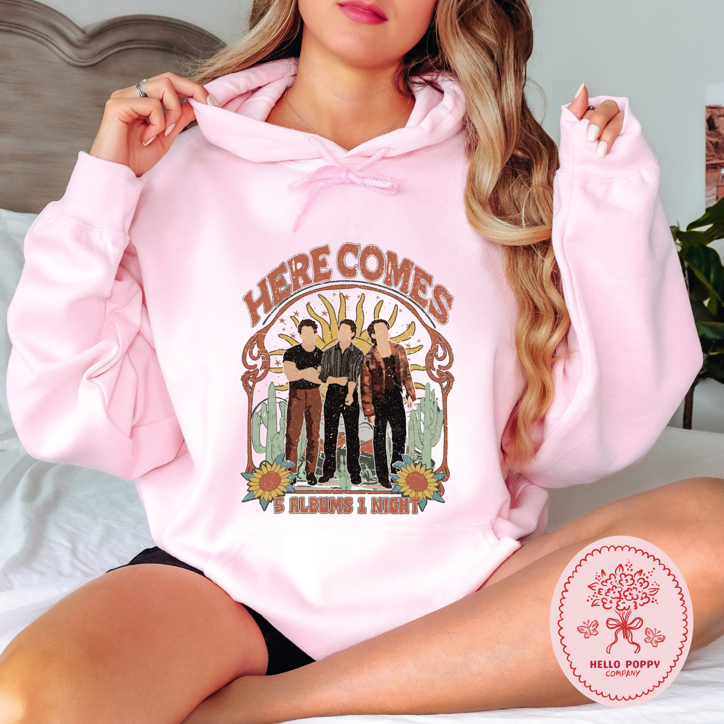 Jonas Brothers Boho 5 Albums 1 Night Hoodie Sweatshirt