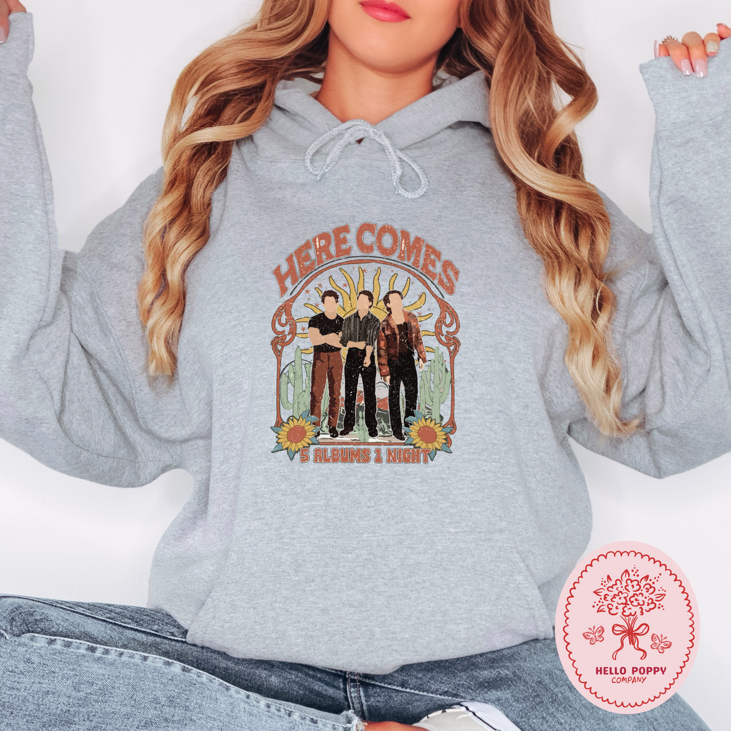 Jonas Brothers Boho 5 Albums 1 Night Hoodie Sweatshirt