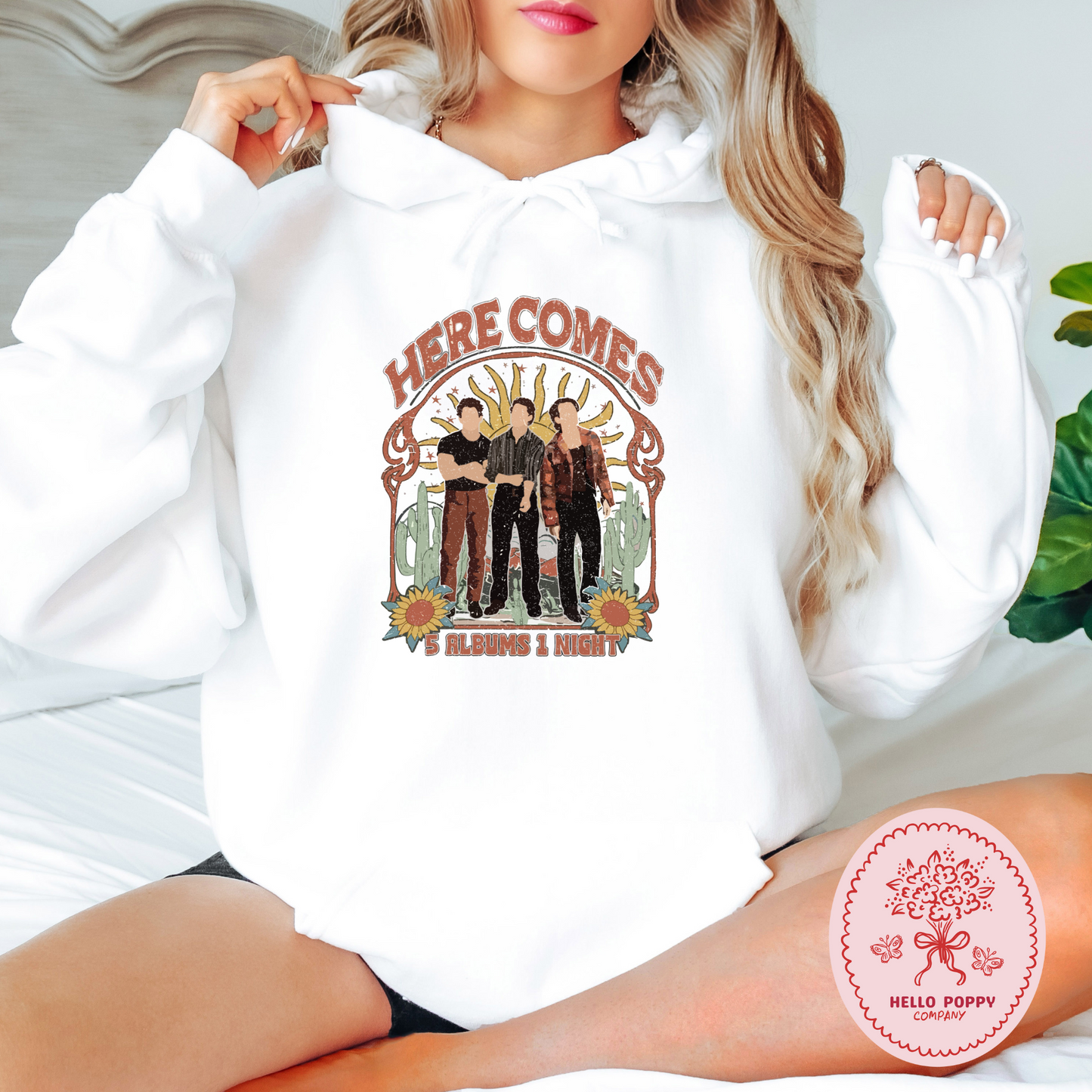 Jonas Brothers Boho 5 Albums 1 Night Hoodie Sweatshirt