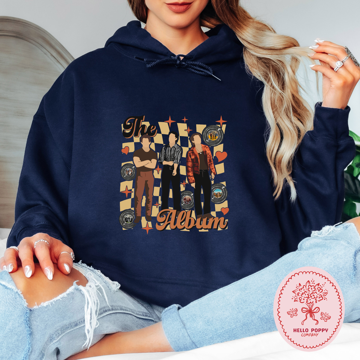 Jonas Brothers The Album Checkered Hoodie Sweatshirt