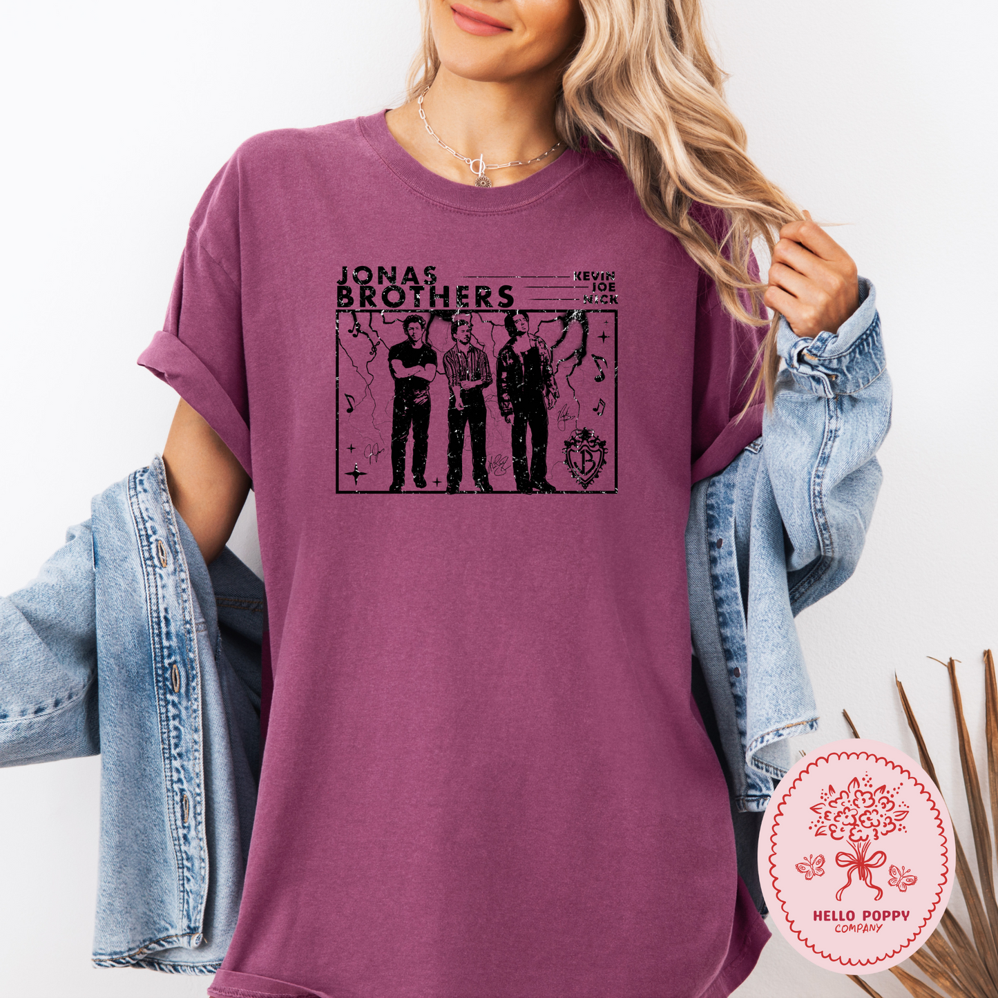 Jonas Brothers Signatures Distressed Comfort Colors T-Shirt