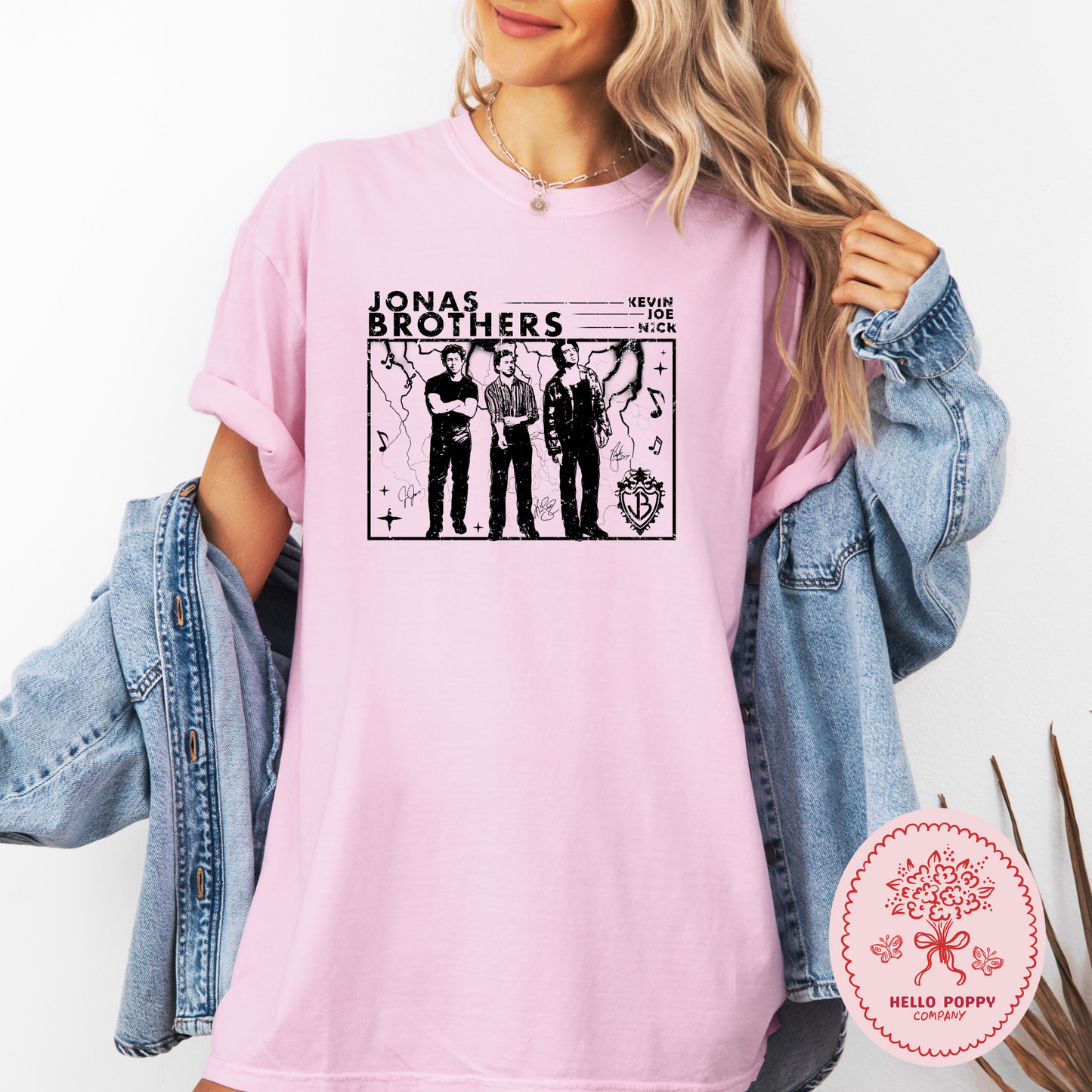 Jonas Brothers Signatures Distressed Comfort Colors T-Shirt