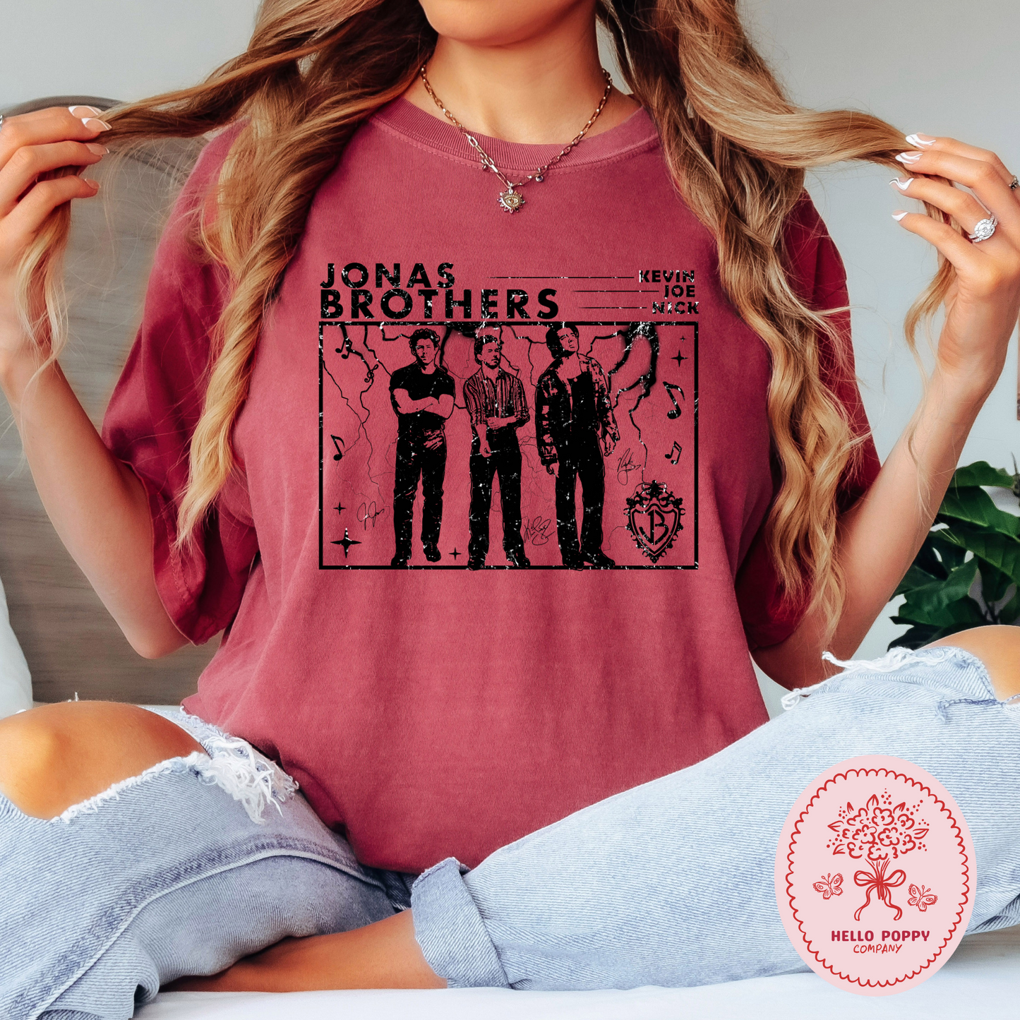 Jonas Brothers Signatures Distressed Comfort Colors T-Shirt