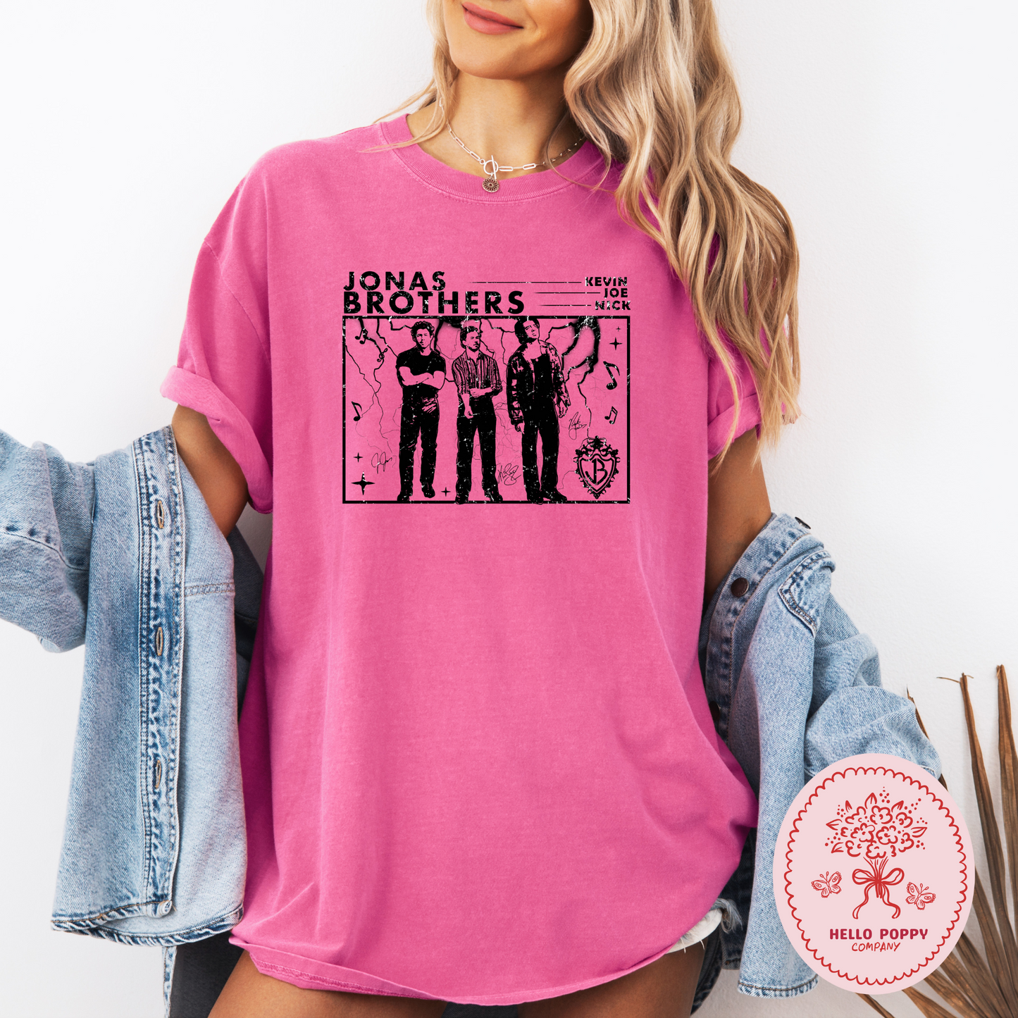 Jonas Brothers Signatures Distressed Comfort Colors T-Shirt