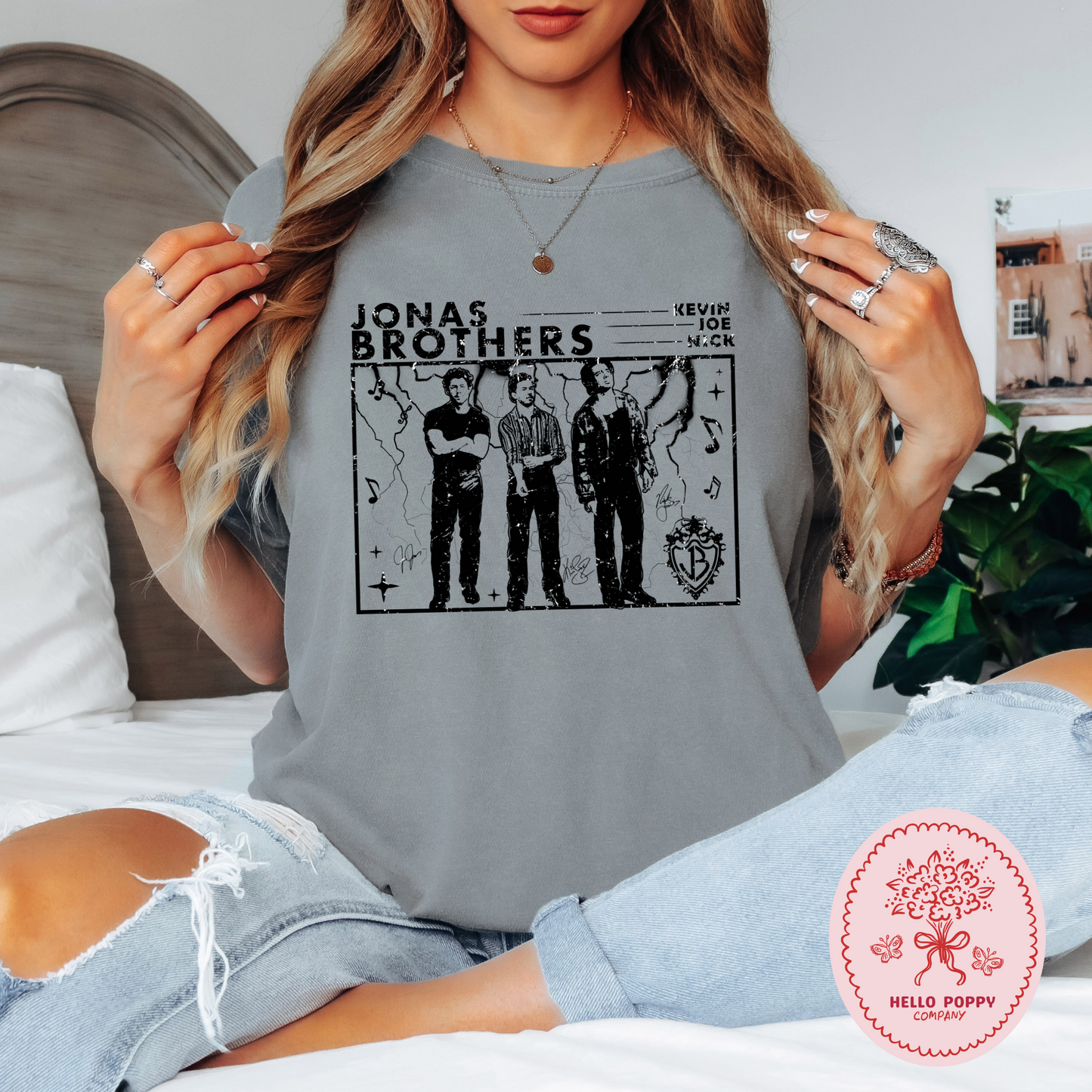 Jonas Brothers Signatures Distressed Comfort Colors T-Shirt