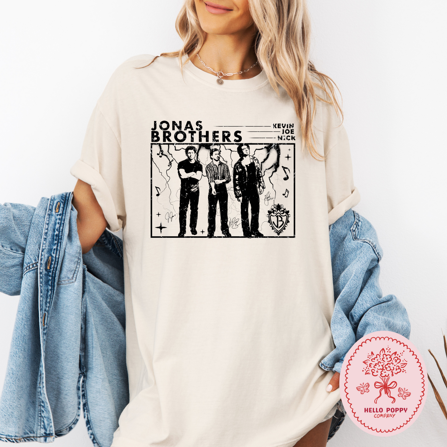 Jonas Brothers Signatures Distressed Comfort Colors T-Shirt