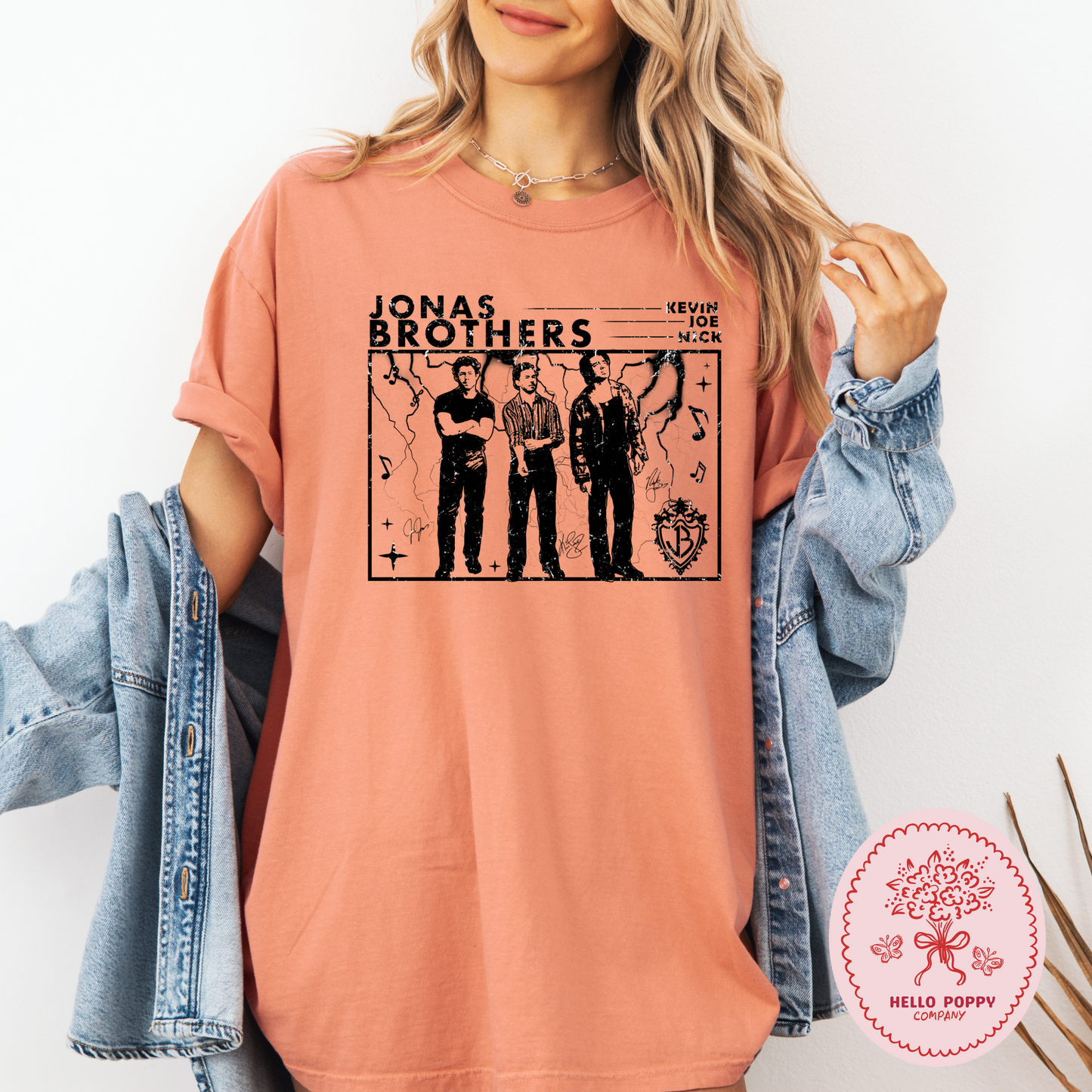 Jonas Brothers Signatures Distressed Comfort Colors T-Shirt