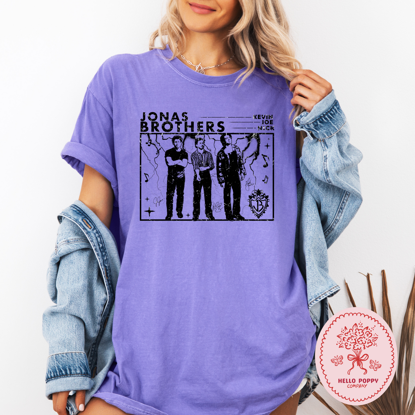 Jonas Brothers Signatures Distressed Comfort Colors T-Shirt