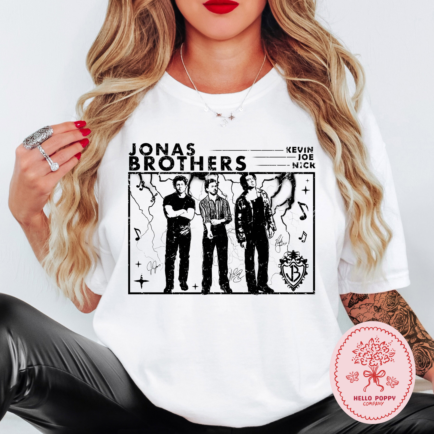 Jonas Brothers Signatures Distressed Comfort Colors T-Shirt