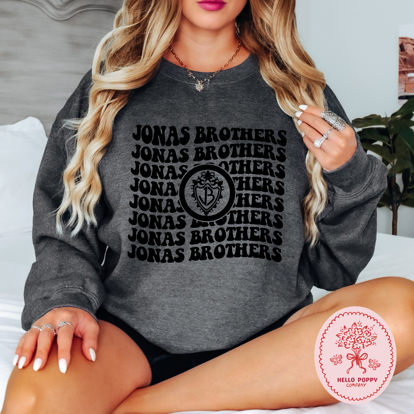 Jonas Brothers Wavy OG Band Logo Crewneck Sweatshirt