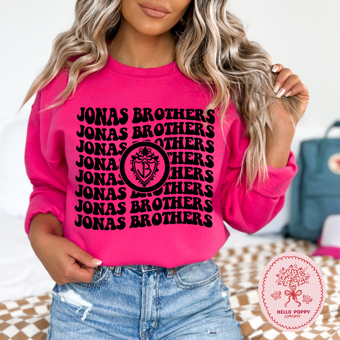 Jonas Brothers Wavy OG Band Logo Crewneck Sweatshirt
