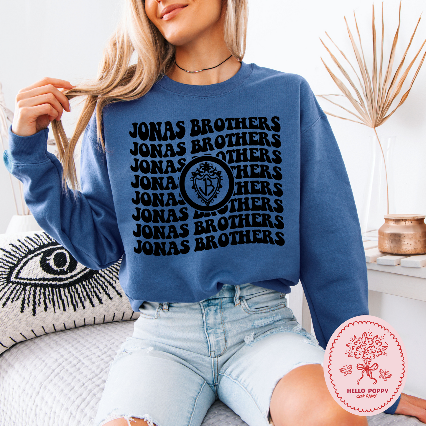 Jonas Brothers Wavy OG Band Logo Crewneck Sweatshirt