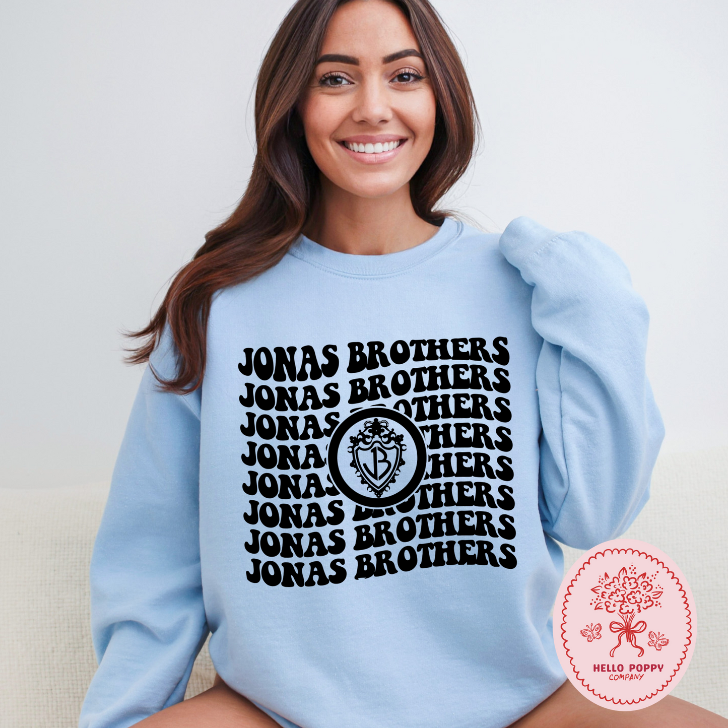Jonas Brothers Wavy OG Band Logo Crewneck Sweatshirt