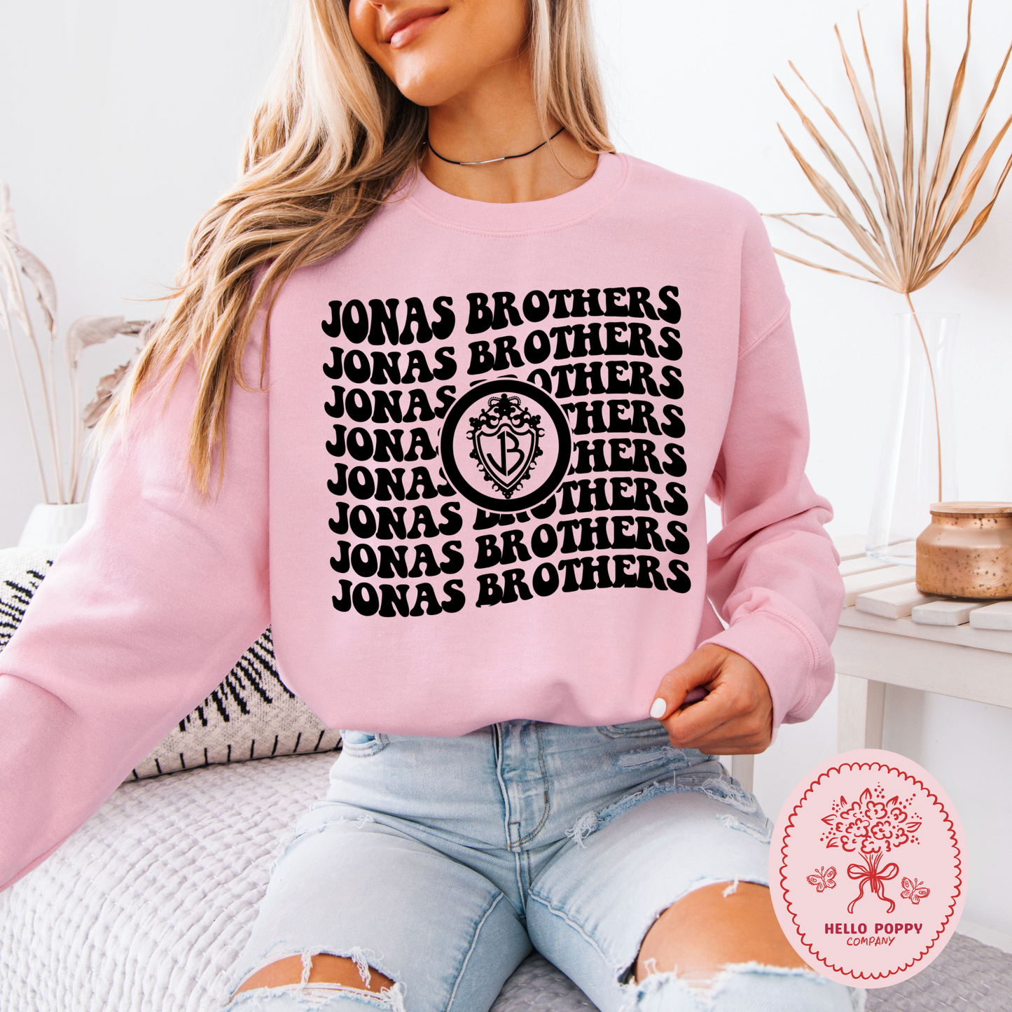 Jonas Brothers Wavy OG Band Logo Crewneck Sweatshirt