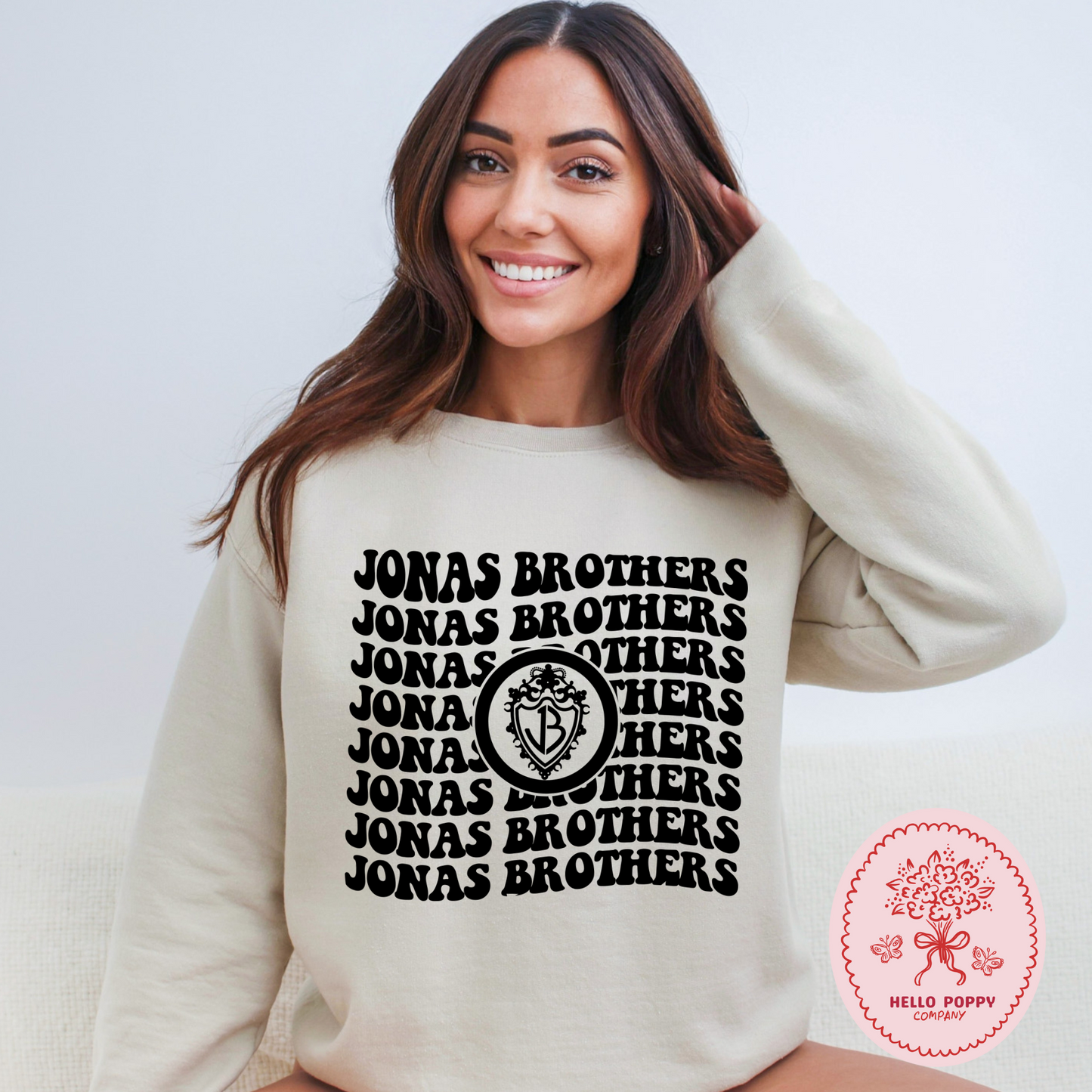 Jonas Brothers Wavy OG Band Logo Crewneck Sweatshirt