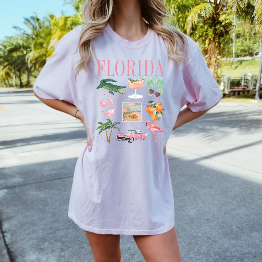 Florida Coquette Collage Comfort Colors T-Shirt