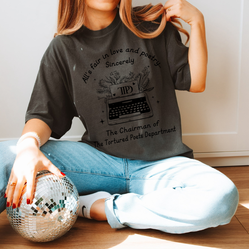 All's Fair in Love and Poetry TTPD Typewriter Comfort Colors T-Shirt (Multiple Colors)