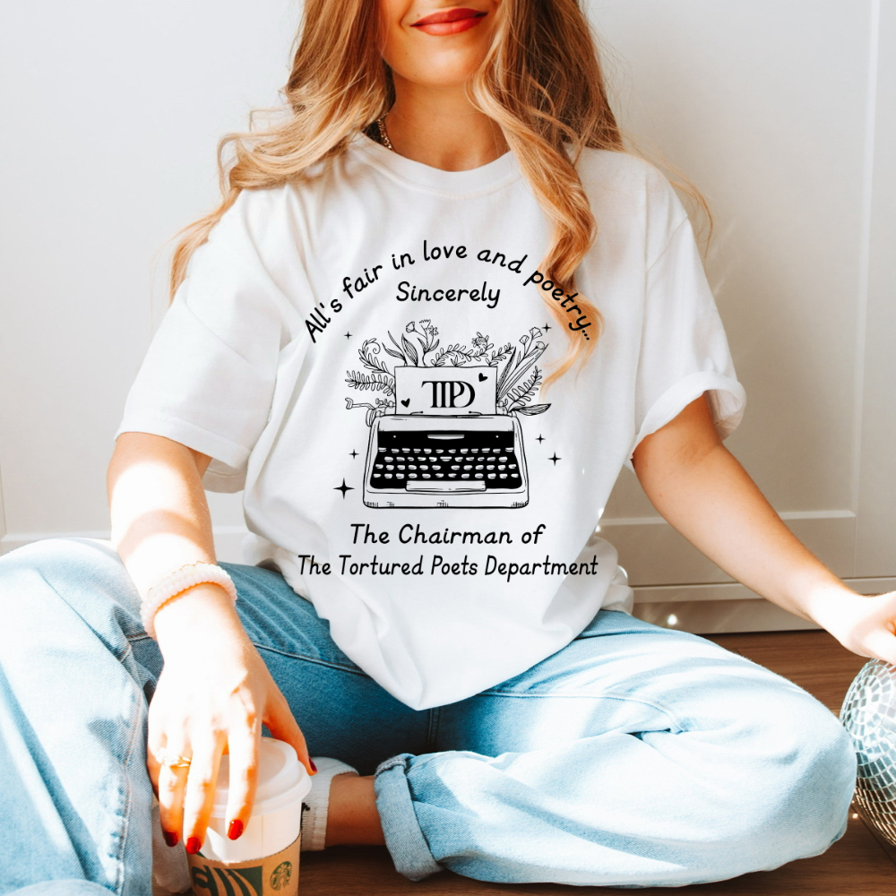 All's Fair in Love and Poetry TTPD Typewriter Comfort Colors T-Shirt (Multiple Colors)