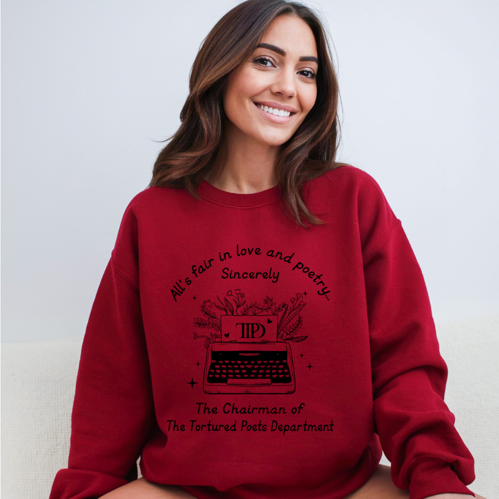 All's Fair in Love and Poetry TTPD Typewriter Crewneck Sweatshirt (Multiple Colors)