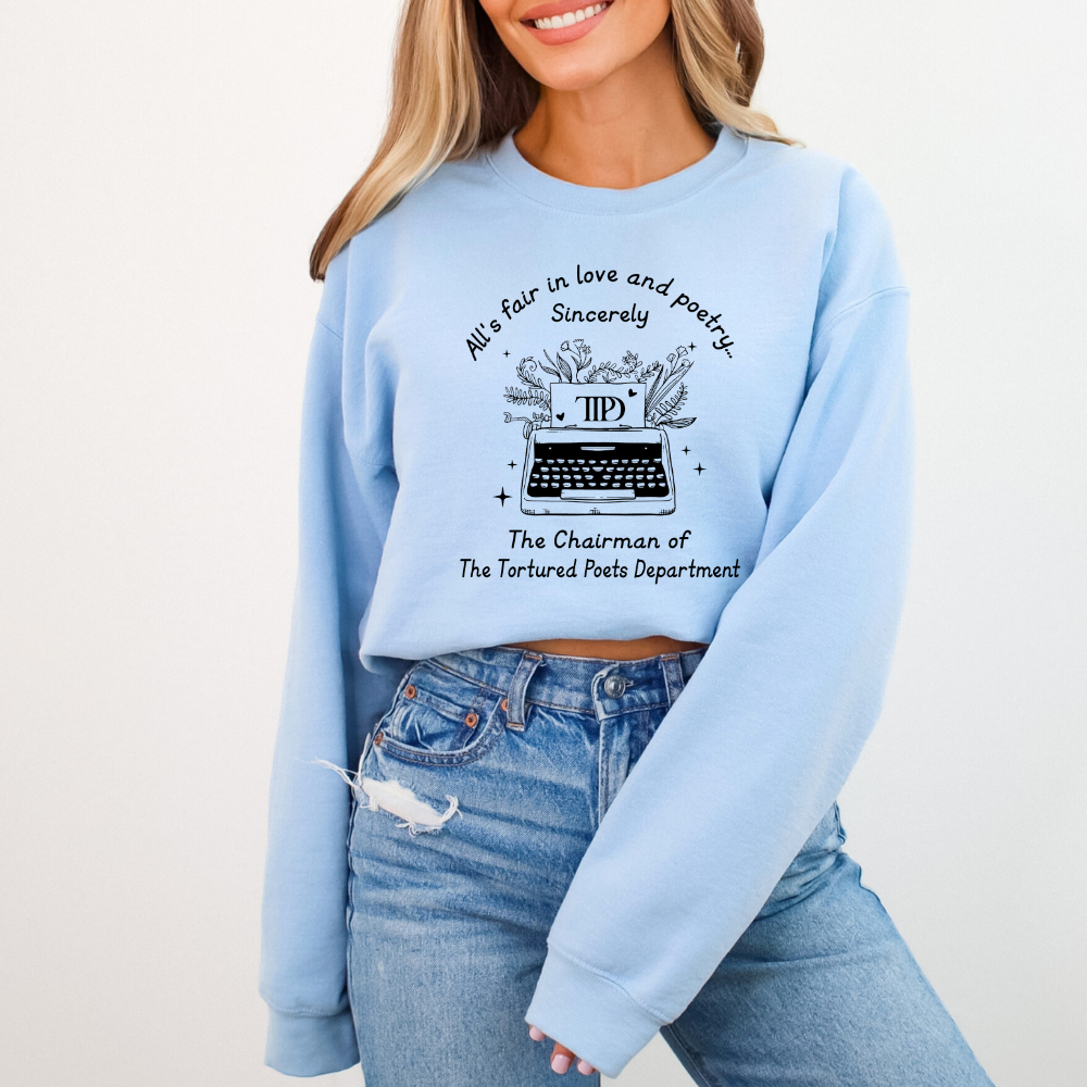 All's Fair in Love and Poetry TTPD Typewriter Crewneck Sweatshirt (Multiple Colors)