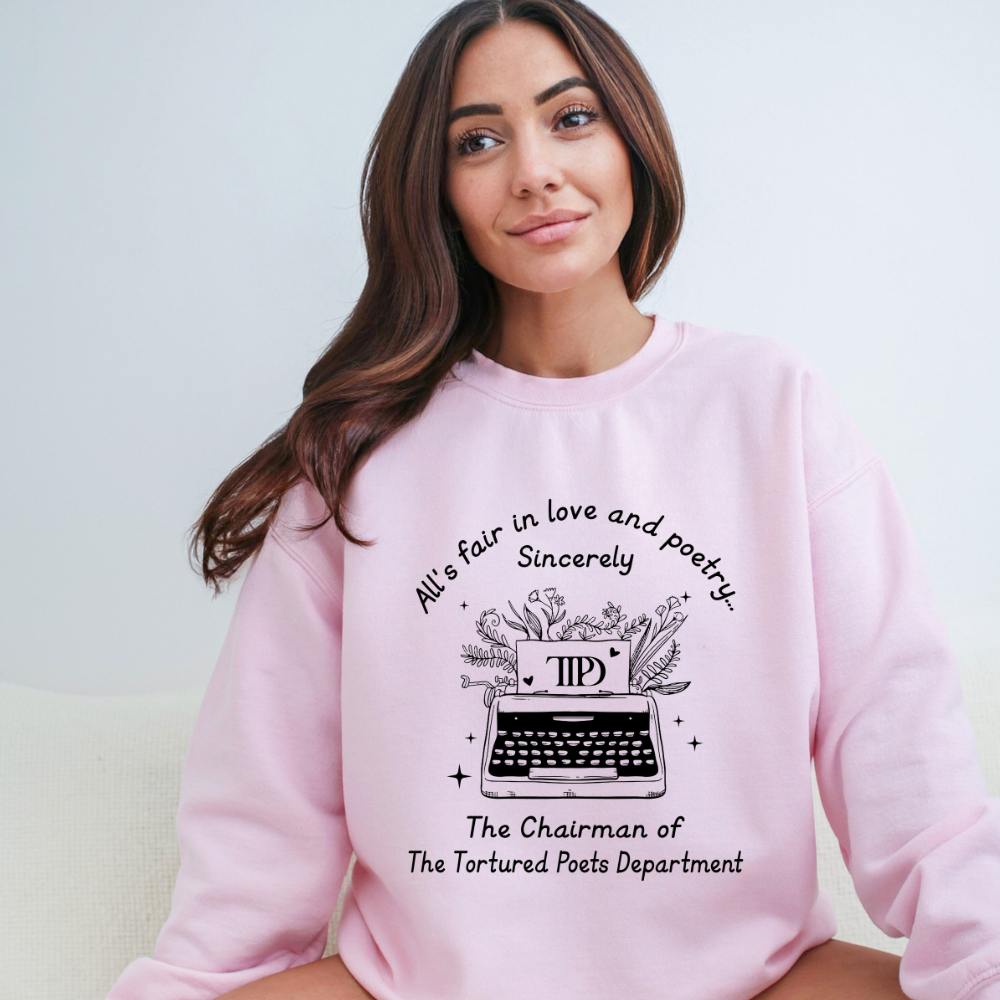 All's Fair in Love and Poetry TTPD Typewriter Crewneck Sweatshirt (Multiple Colors)