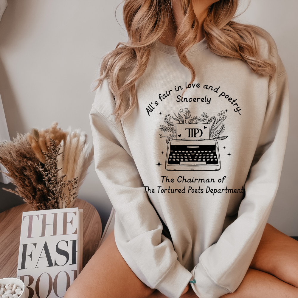 All's Fair in Love and Poetry TTPD Typewriter Crewneck Sweatshirt (Multiple Colors)