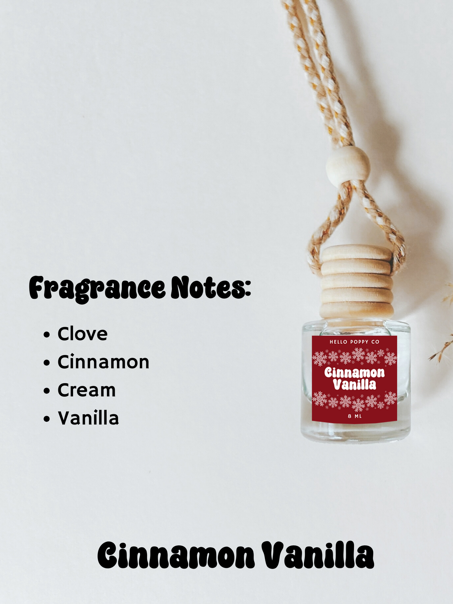 Cinnamon Vanilla Hanging Car Air Freshener