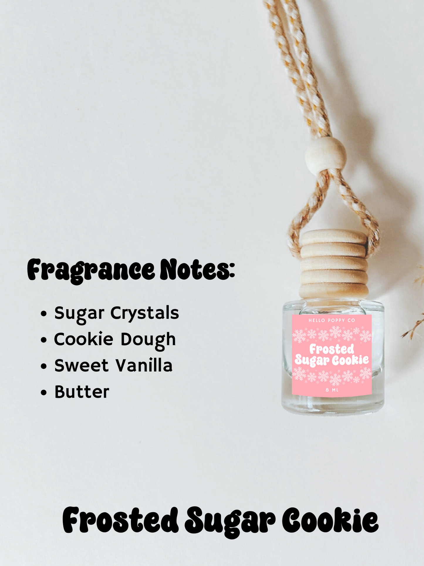 Frosted Sugar Cookie Hanging Car Air Freshener