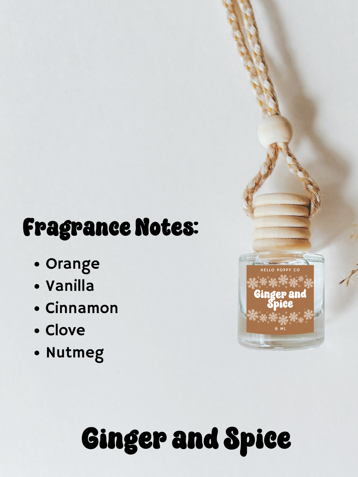 Ginger and Spice Hanging Car Air Freshener