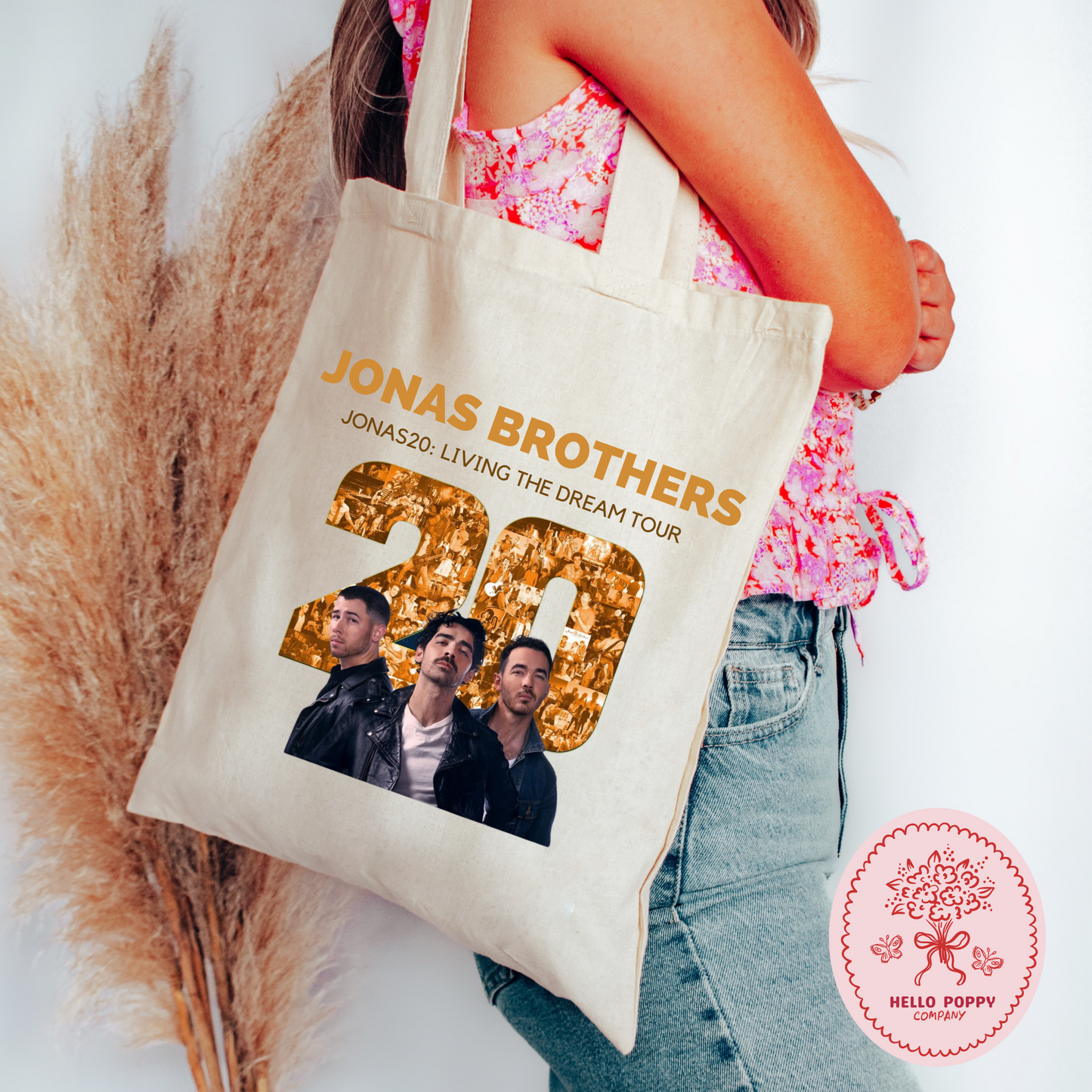 Jonas Brothers Jonas20: Living the Dream Tour Canvas Tote Bag