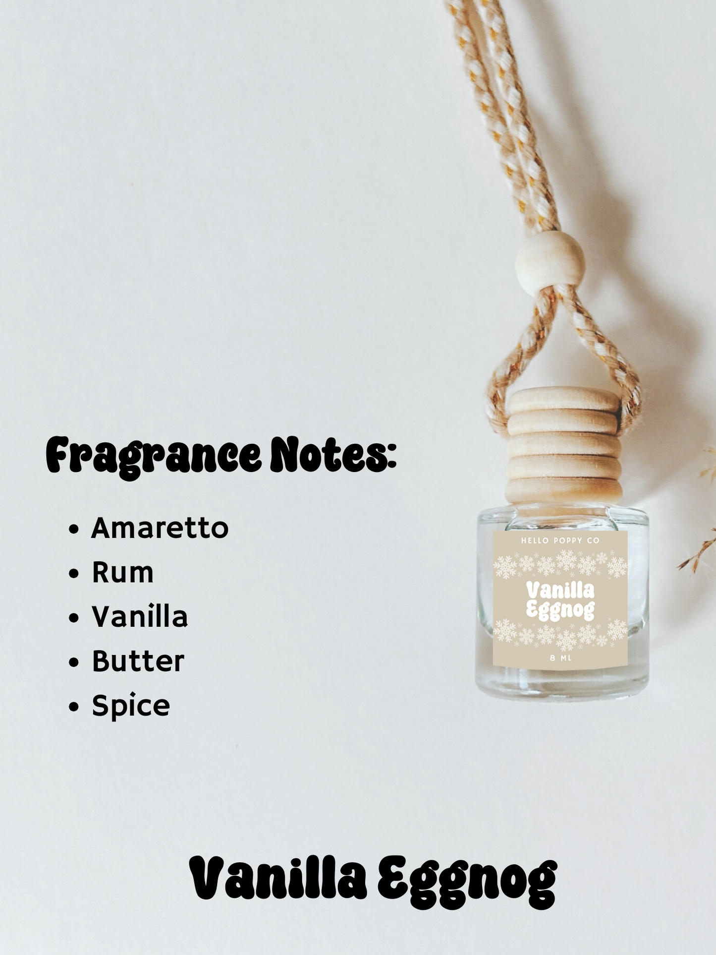 Vanilla Eggnog Hanging Car Air Freshener