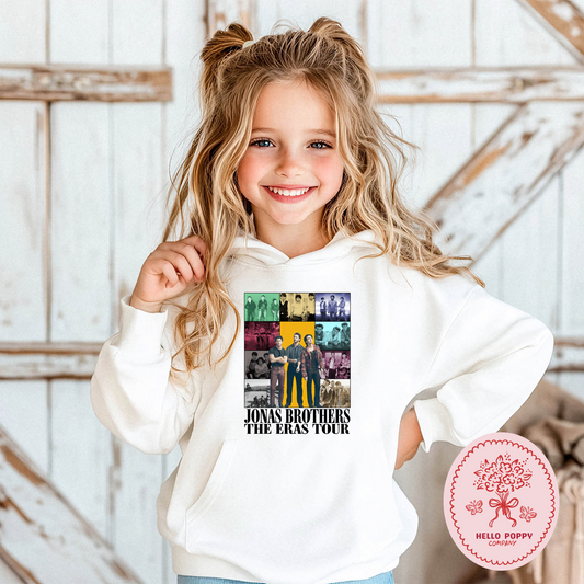Jonas Brothers The Eras Tour (Black) Hoodie Sweatshirt - Youth