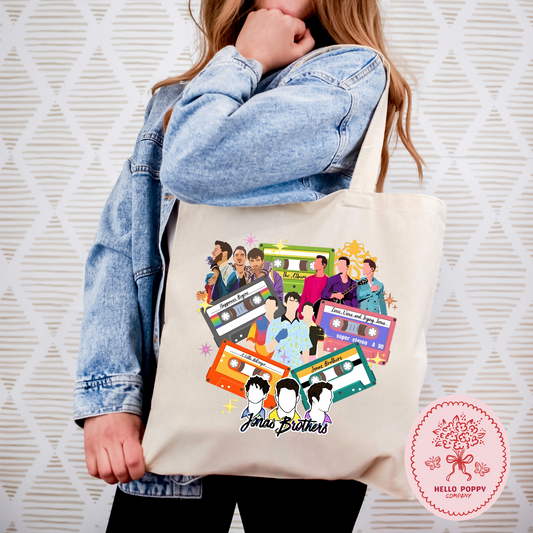 Jonas Brothers Cassette Tapes Tote Bag