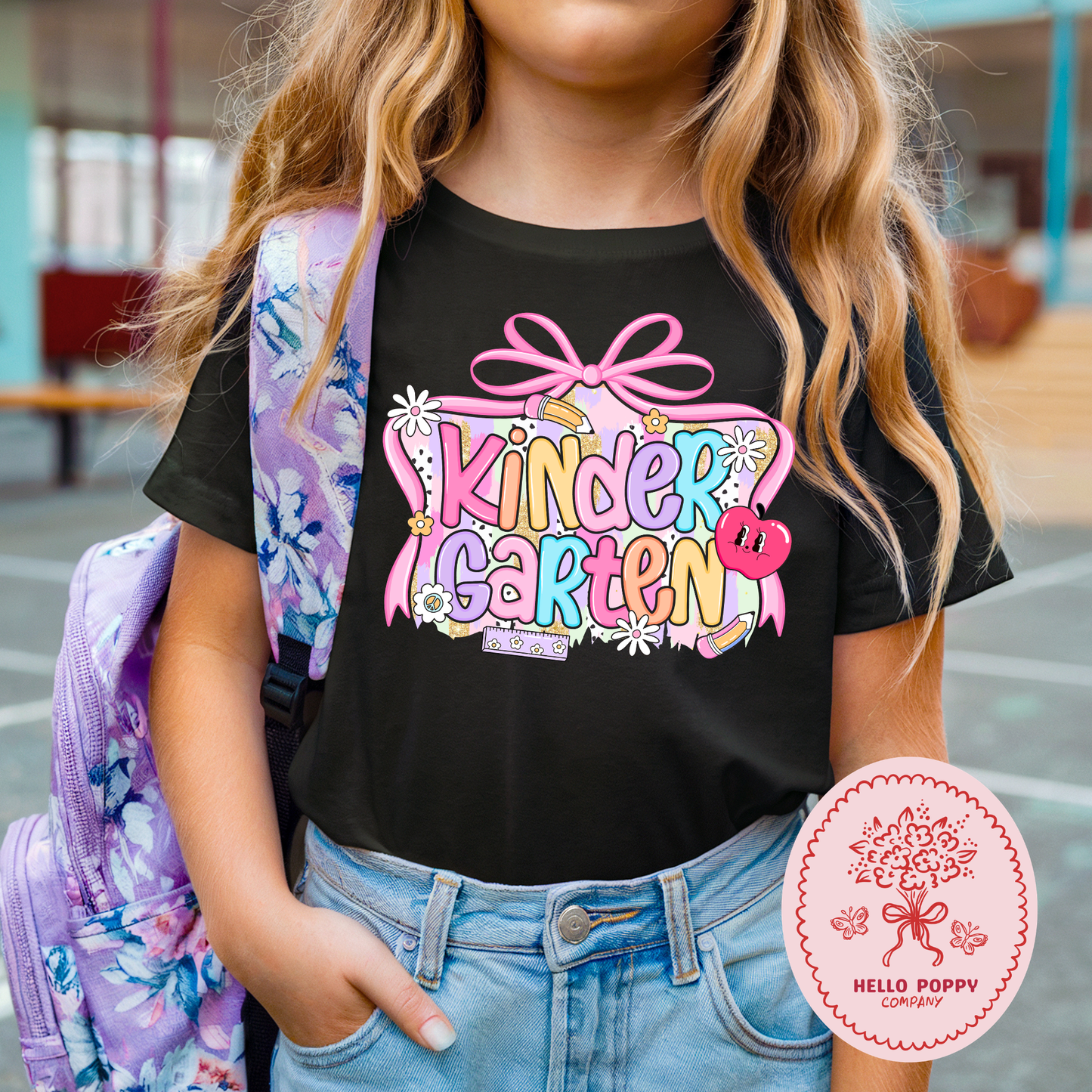 Kindergarten School Days Coquette Bow T-Shirt - Youth