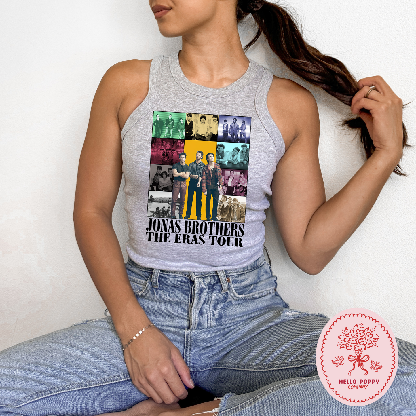 Jonas Brothers The Eras Tour (Black) Micro Ribbed Racerback Tank