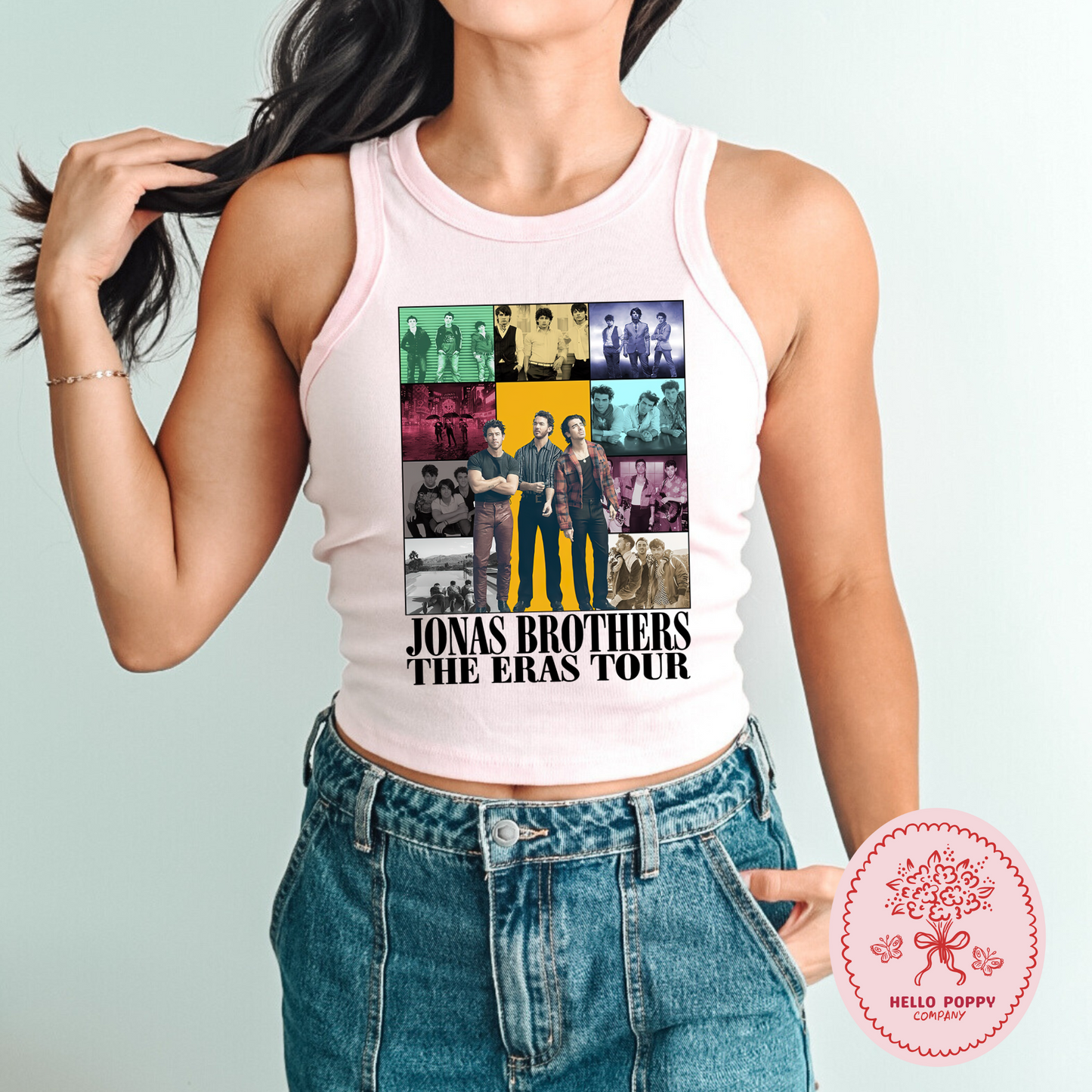 Jonas Brothers The Eras Tour (Black) Micro Ribbed Racerback Tank