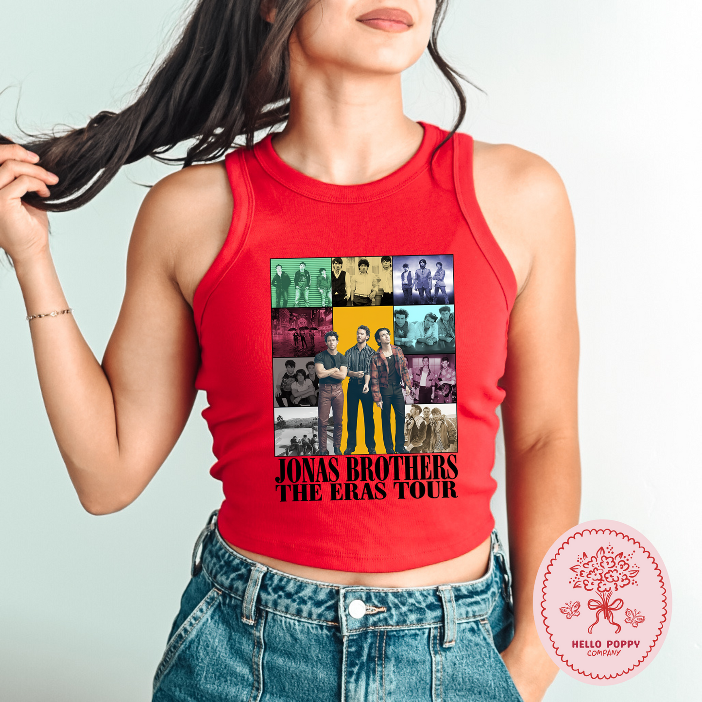Jonas Brothers The Eras Tour (Black) Micro Ribbed Racerback Tank