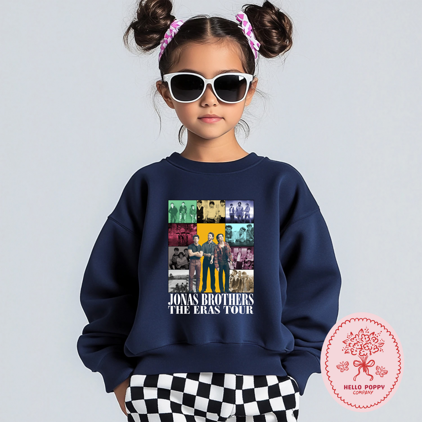 Jonas Brothers The Eras Tour (White) Crewneck Sweatshirt - Youth