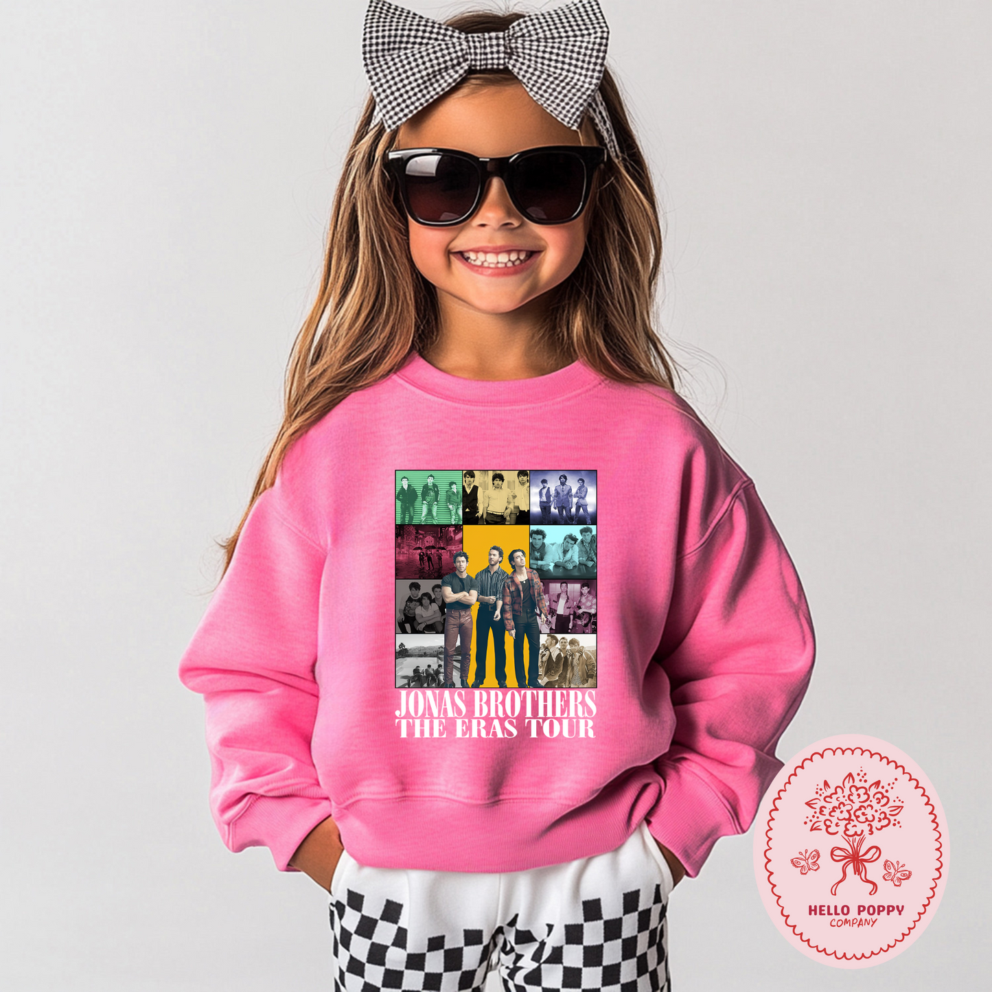 Jonas Brothers The Eras Tour (White) Crewneck Sweatshirt - Youth