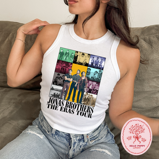 Jonas Brothers The Eras Tour (Black) Micro Ribbed Racerback Tank