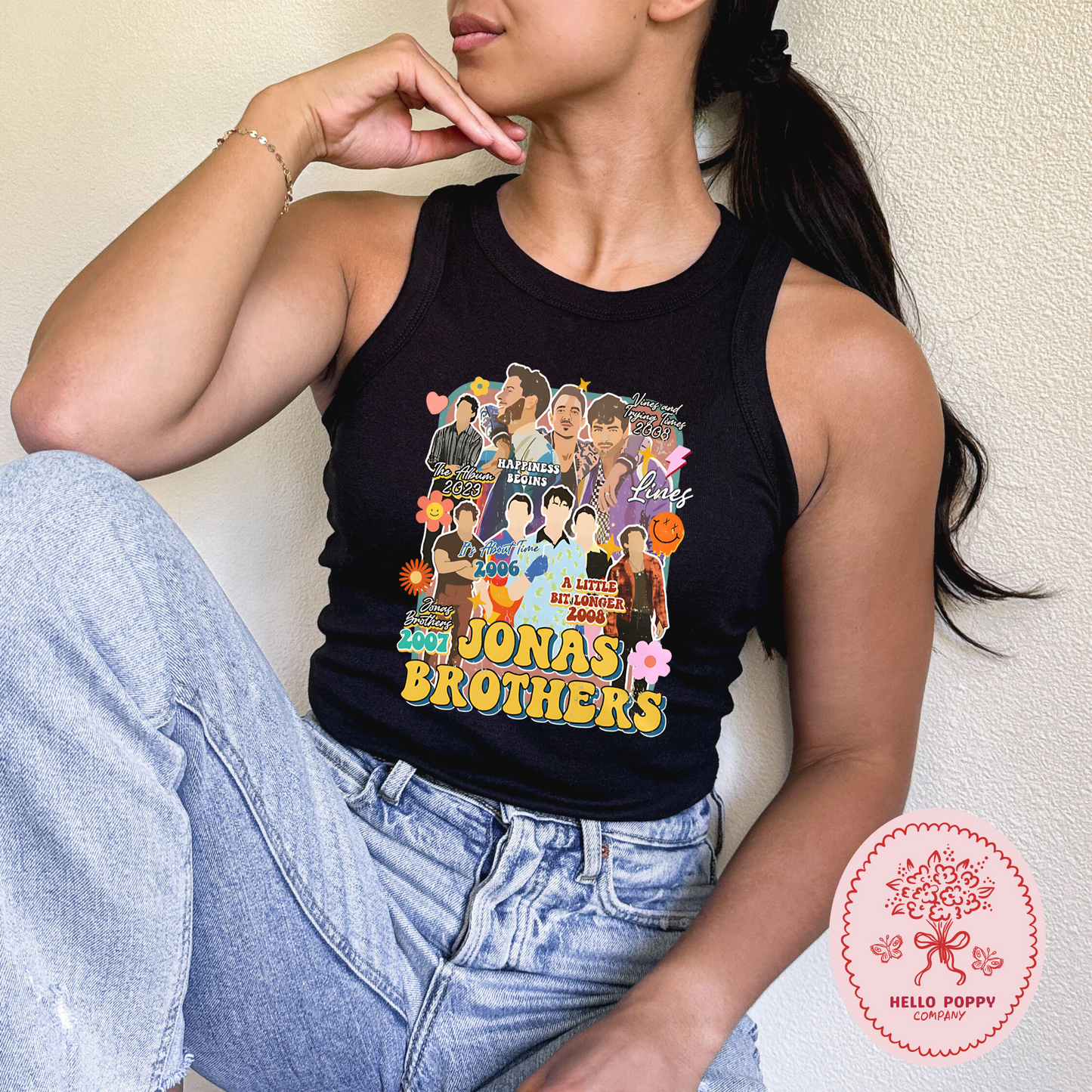 Jonas Brothers Retro Eras Tour Micro Ribbed Racerback Tank
