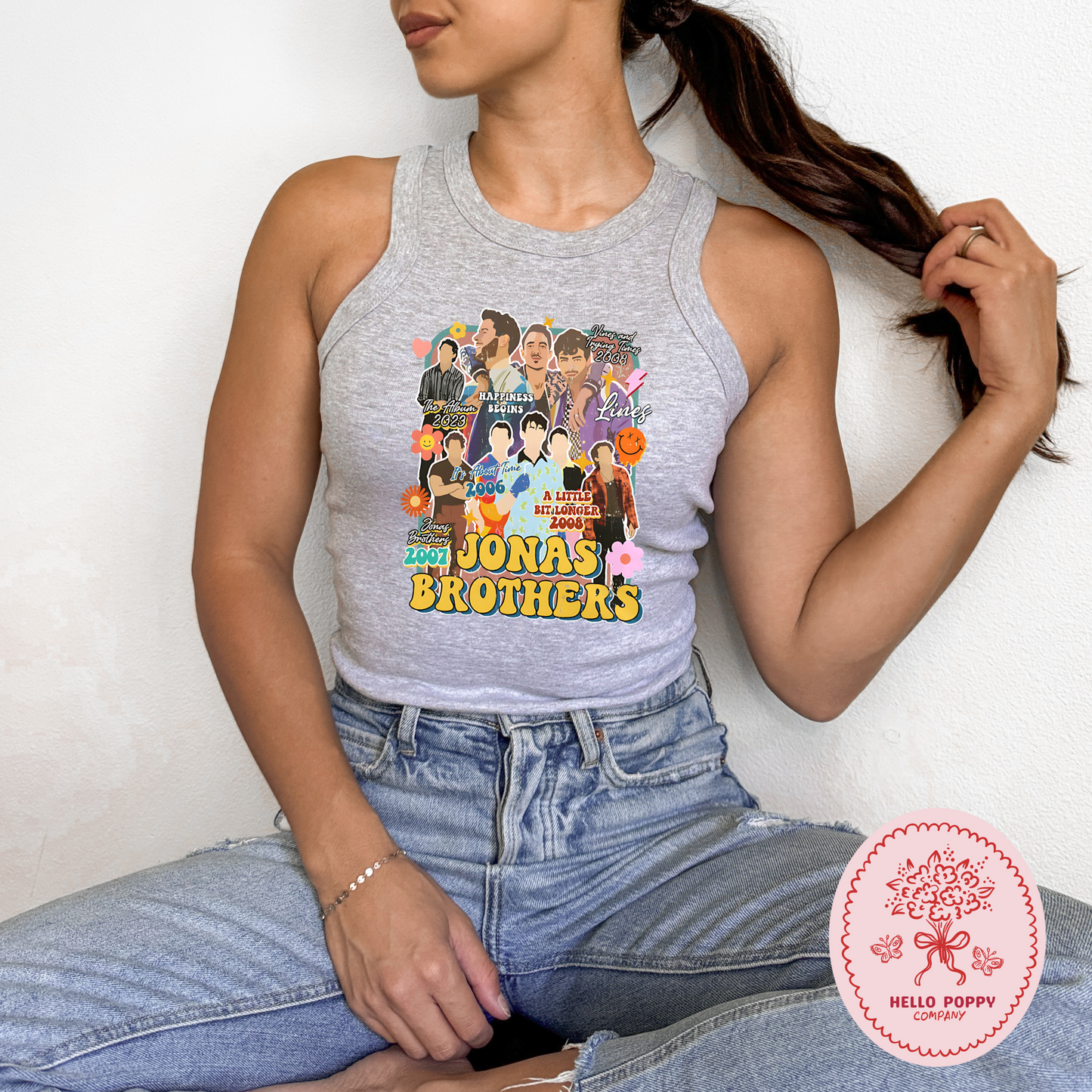 Jonas Brothers Retro Eras Tour Micro Ribbed Racerback Tank