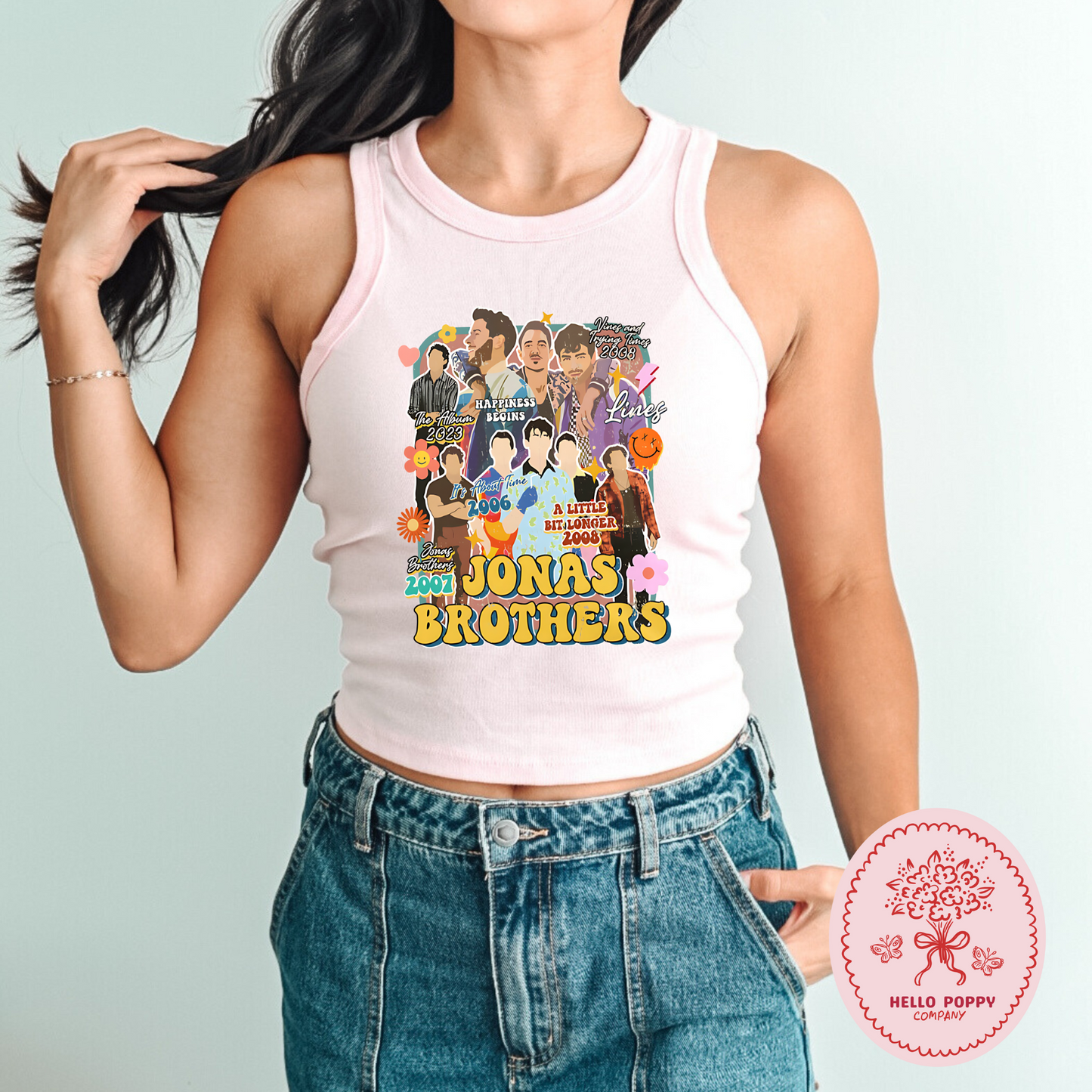 Jonas Brothers Retro Eras Tour Micro Ribbed Racerback Tank