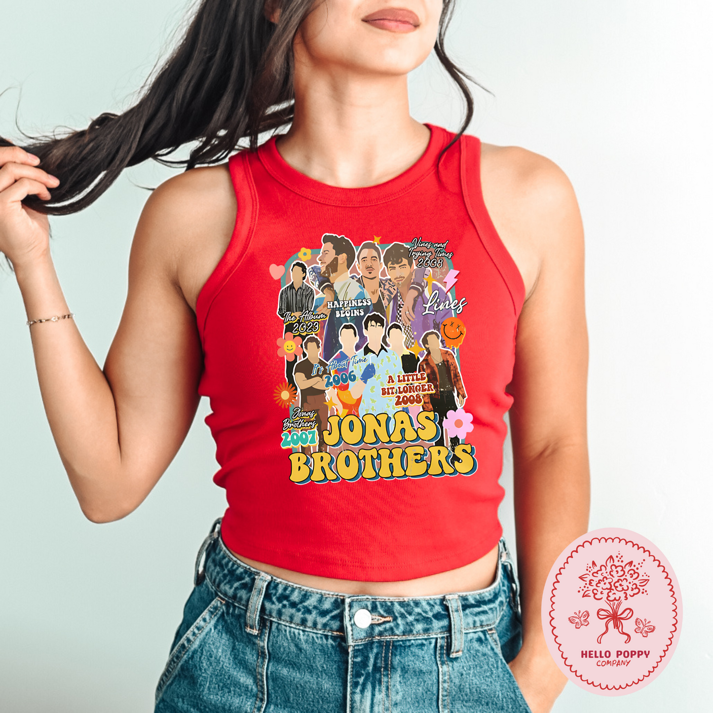 Jonas Brothers Retro Eras Tour Micro Ribbed Racerback Tank