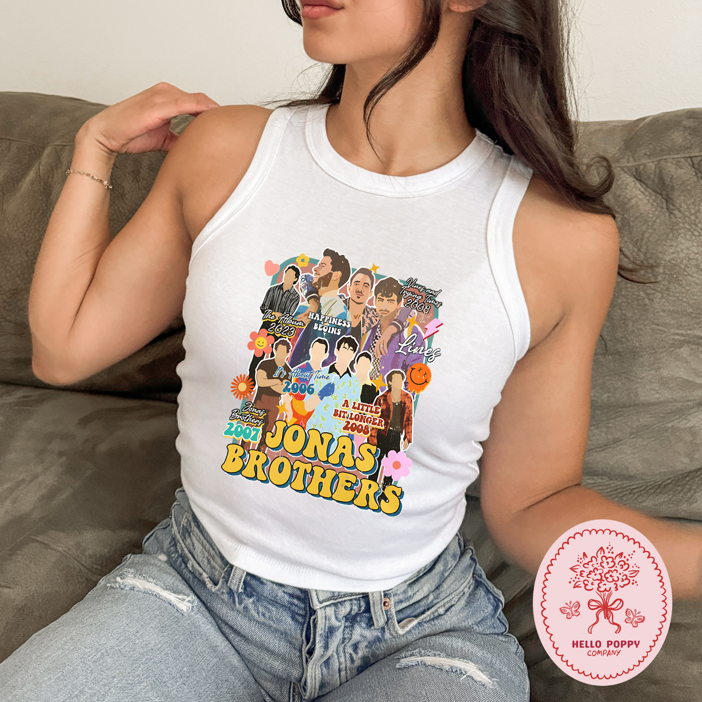 Jonas Brothers Retro Eras Tour Micro Ribbed Racerback Tank