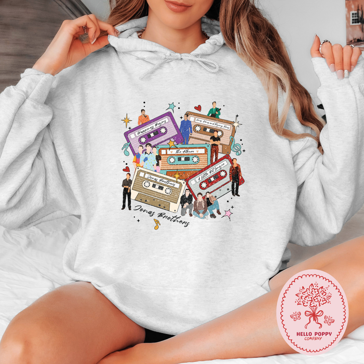 Jonas Brothers Distressed Cassette Tapes Hoodie Sweatshirt