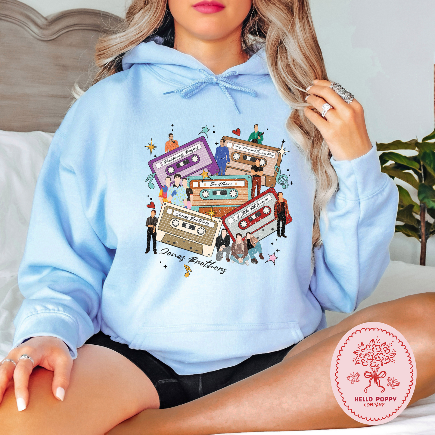 Jonas Brothers Distressed Cassette Tapes Hoodie Sweatshirt