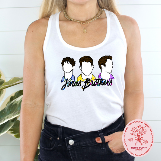 Jonas Brothers Silhouettes Racerback Tank