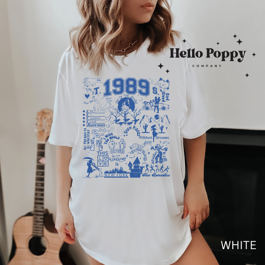 Taylor Swift 1989 Album Track List (Blue) Comfort Colors T-Shirt