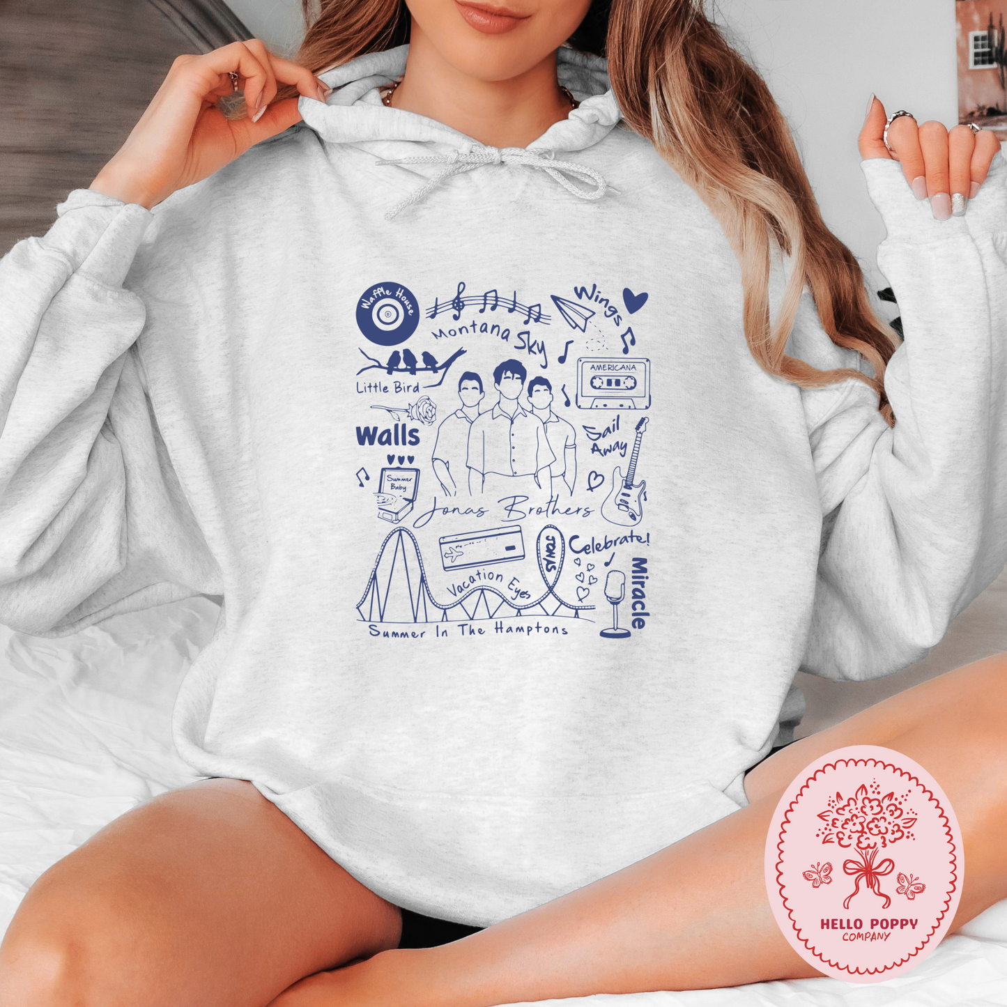 Jonas Brothers The Album Track List (Blue) Hoodie Sweatshirt